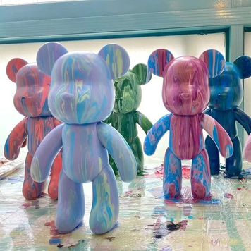 Флюїдний ведмедик fluid bear bearbrick, 18 см, з фарбами BR-18 фото