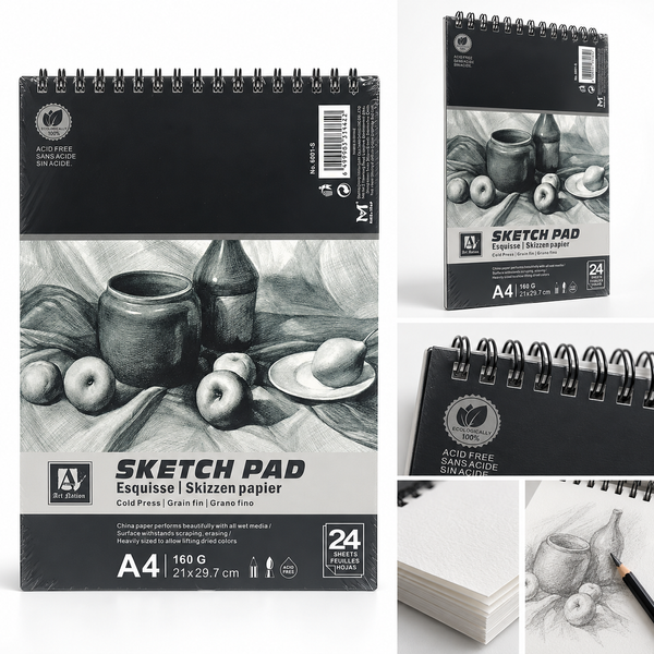 Скетчбук Art Nation Sketch Pad A4 24 аркуші 160 г/м&sup2; 0717 фото