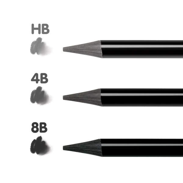 Набір водорозчинних графітових олівців MILAN Todographite HB, 4B, 8B, 6 предметів у металевому футлярі 0228 фото