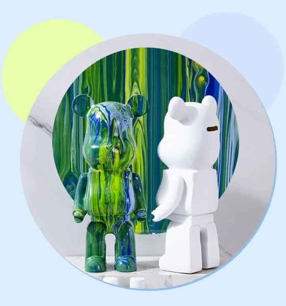 Ведмедик Milli fluid bear bearbrick, 27 см,  без фарб BR-2-27 фото